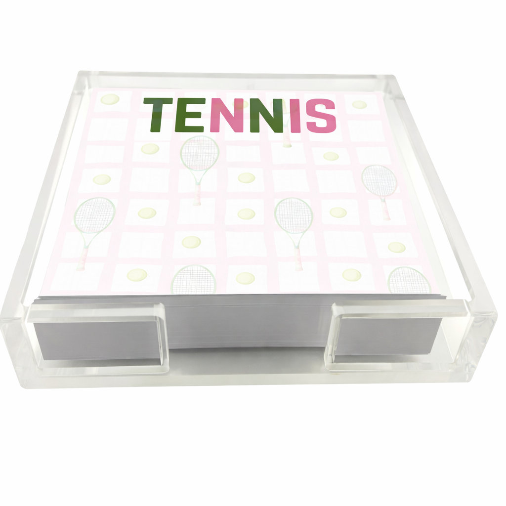 Acrylic Holder & Notepad, Tennis