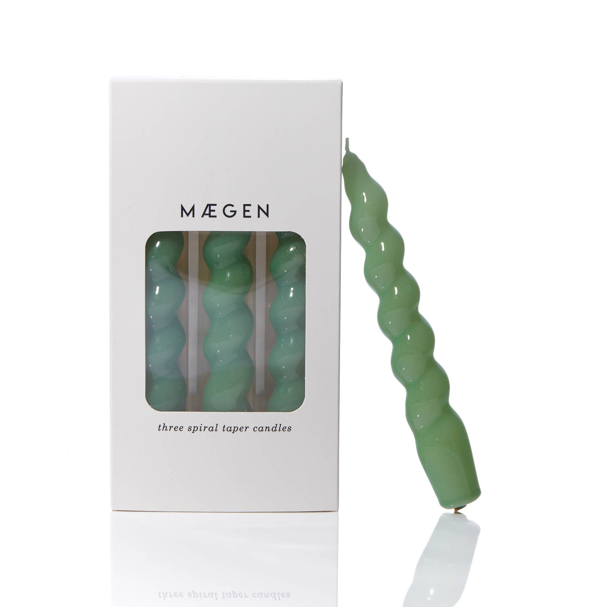 Spiral Taper Candles - Green