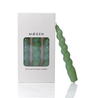Spiral Taper Candles - Green