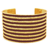 Dotty Cuff in Espresso Enamel - 24K Gold Plated
