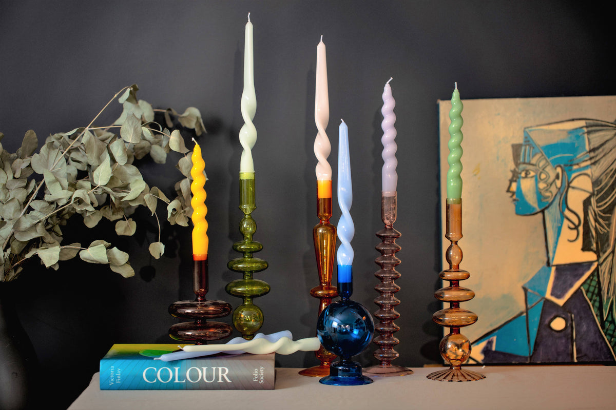 Spiral Taper Candles - Lilac