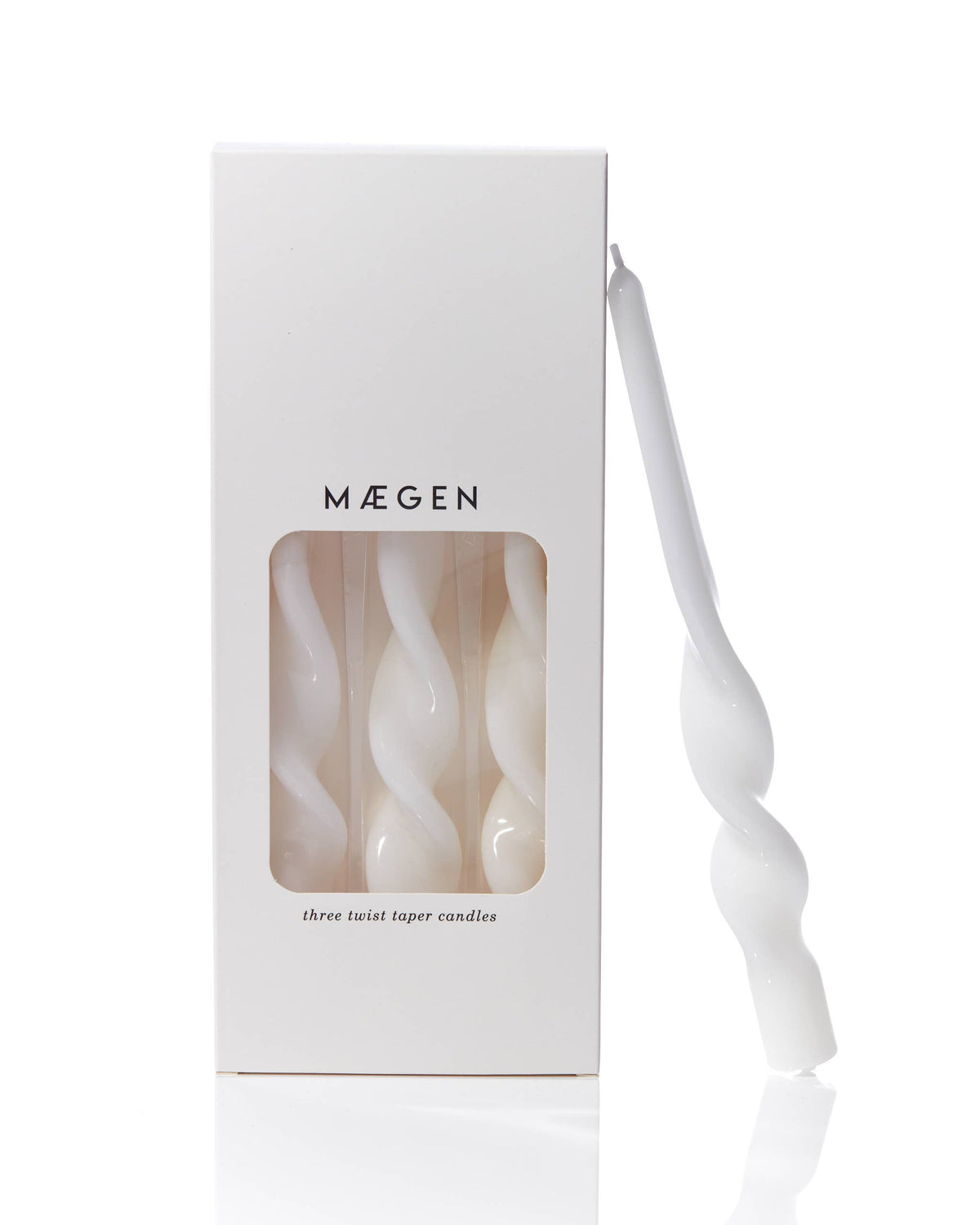 Twist Taper Candles - White