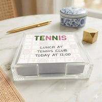 Acrylic Holder & Notepad, Tennis