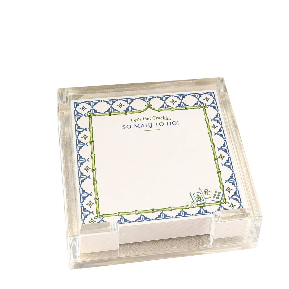 Acrylic Holder & Notepad - Mahj