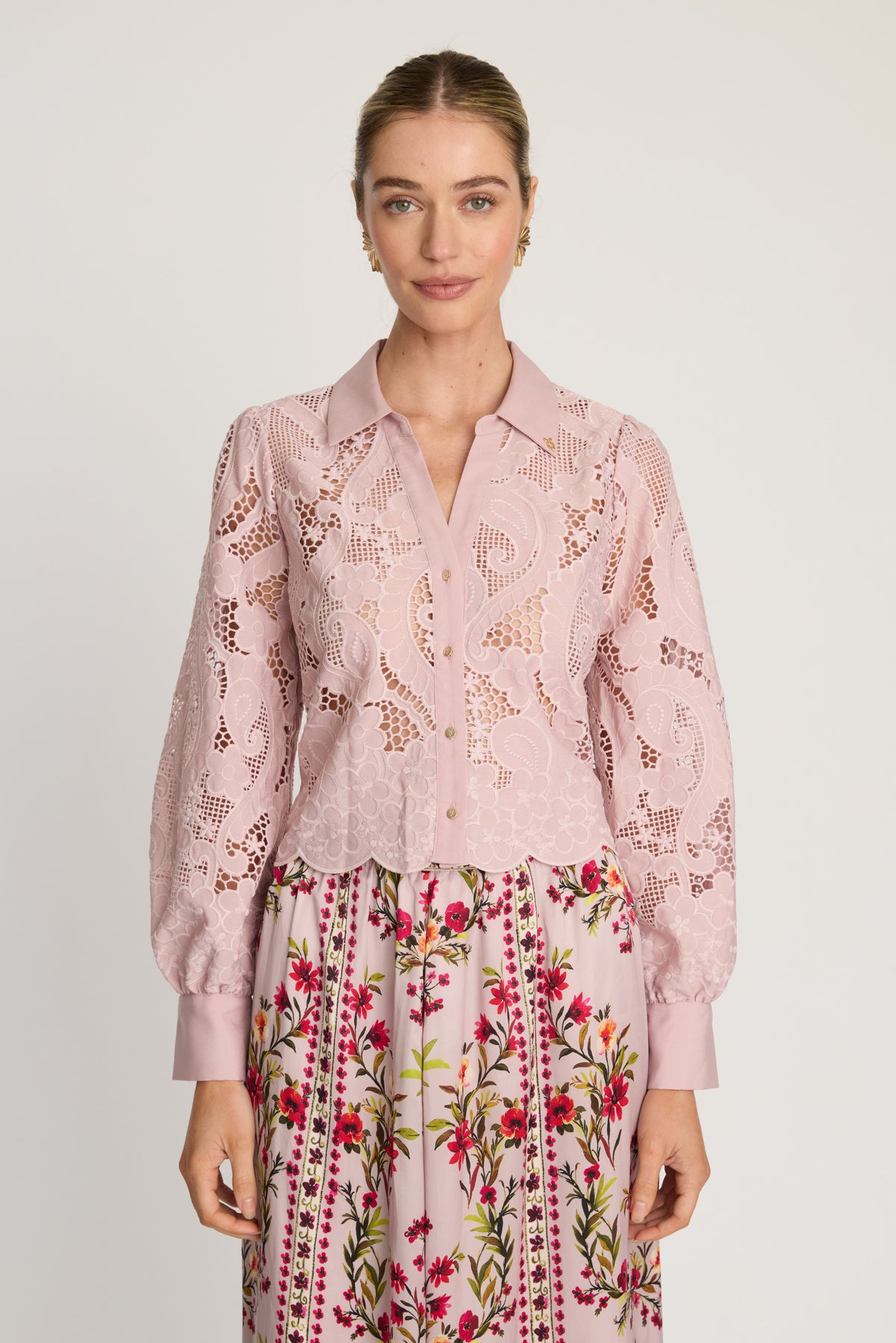 Jeslyn Top in Pink Lace