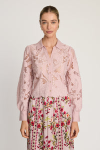 Jeslyn Top in Pink Lace