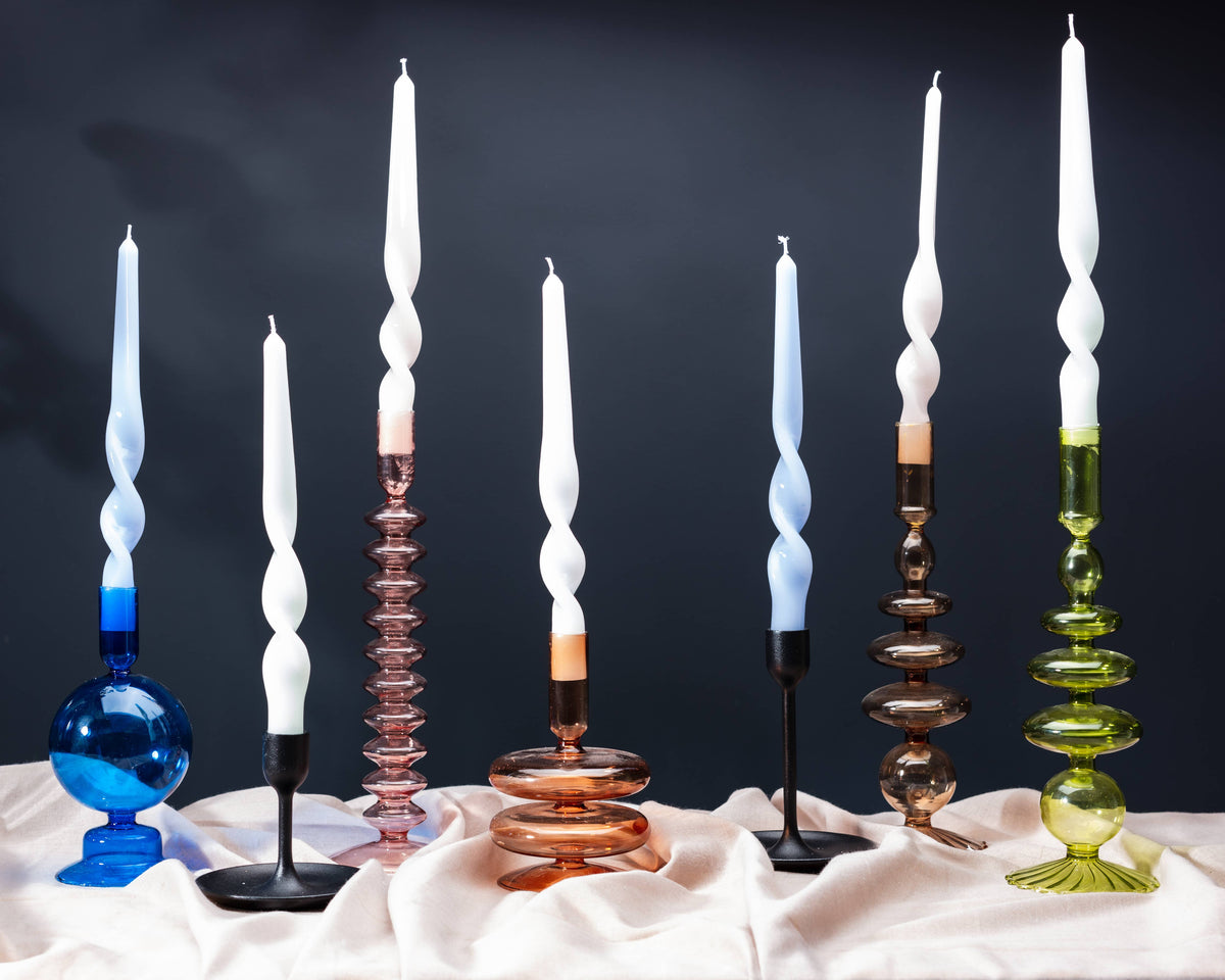 Twist Taper Candles - White
