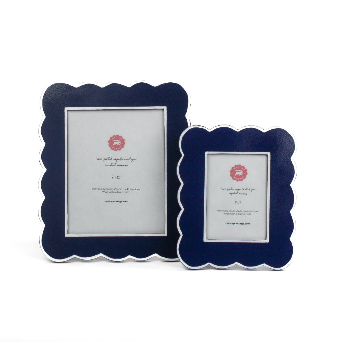 Blue Scalloped Hand-Painted Frame 5x7 | Gifts | Blue & White