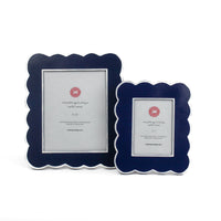 Blue Scalloped Hand-Painted Frame 5x7 | Gifts | Blue & White
