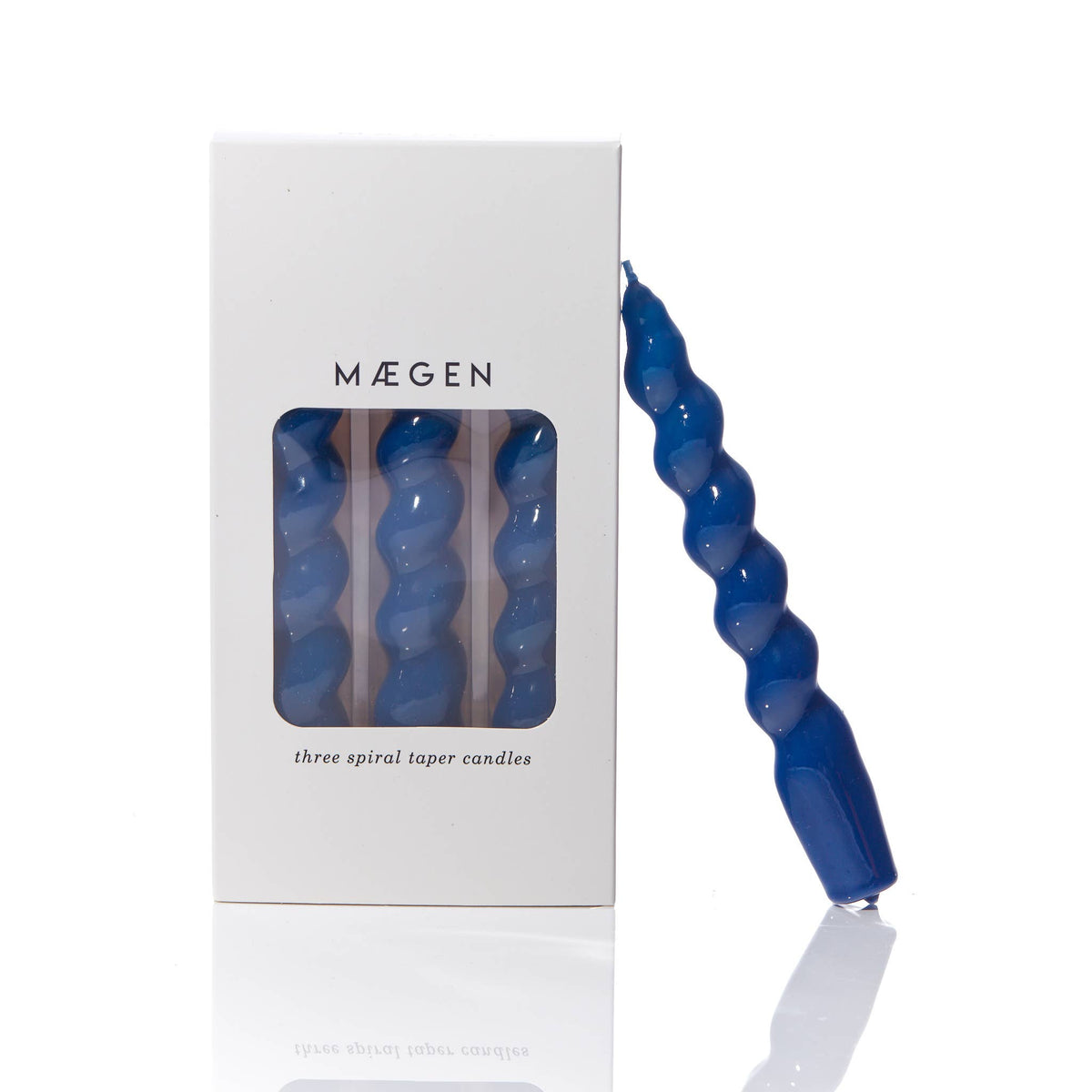 Spiral Taper Candles - Navy