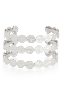 Elegant Three-Row Coin Cuff Bracelet - Fashion Accessory