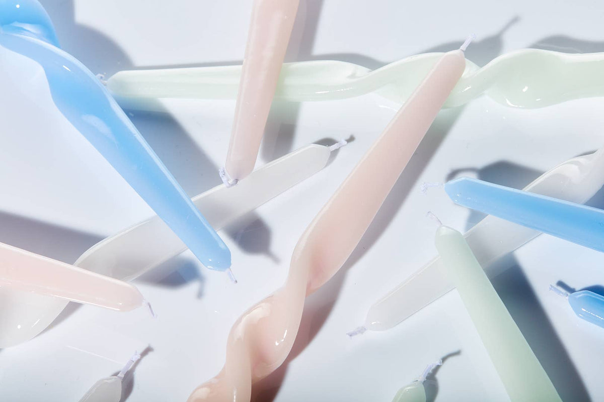 Twist Taper Candles - White