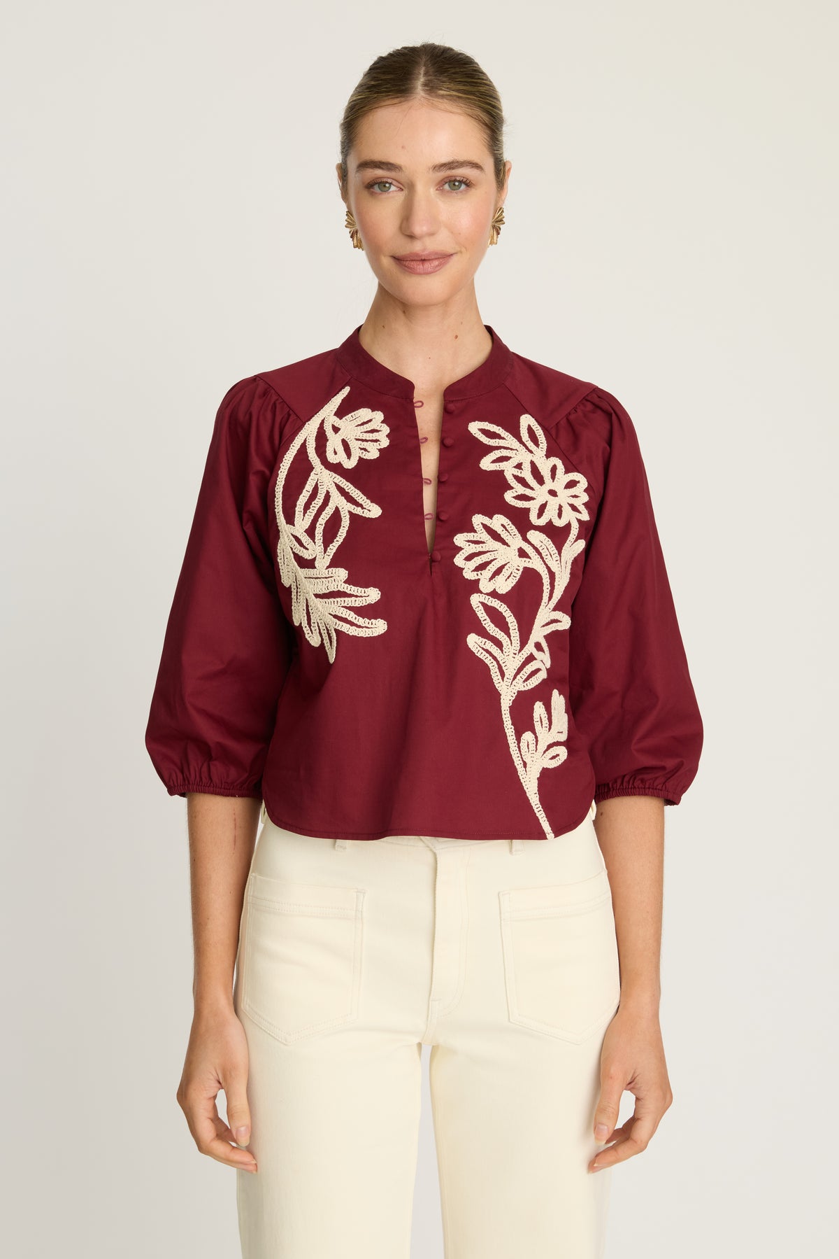 BURGUNDY / CREAM