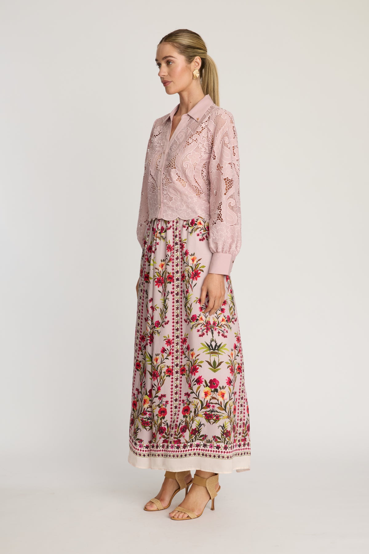 Jeslyn Top in Pink Lace