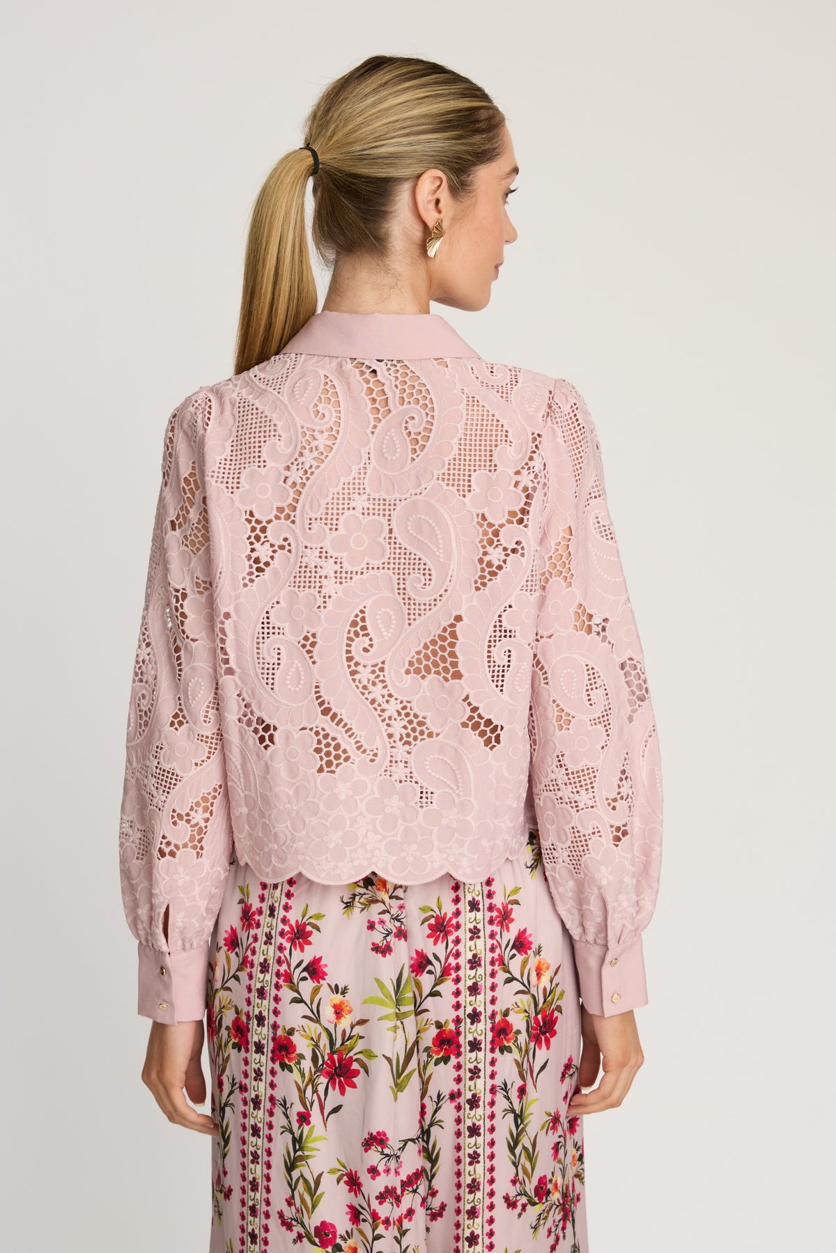 Jeslyn Top in Pink Lace
