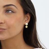Stylish Medallion Disc Drop Earrings - 24K Gold Plated