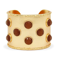 Cabochon Inlay Cuff - 24K Gold Plated