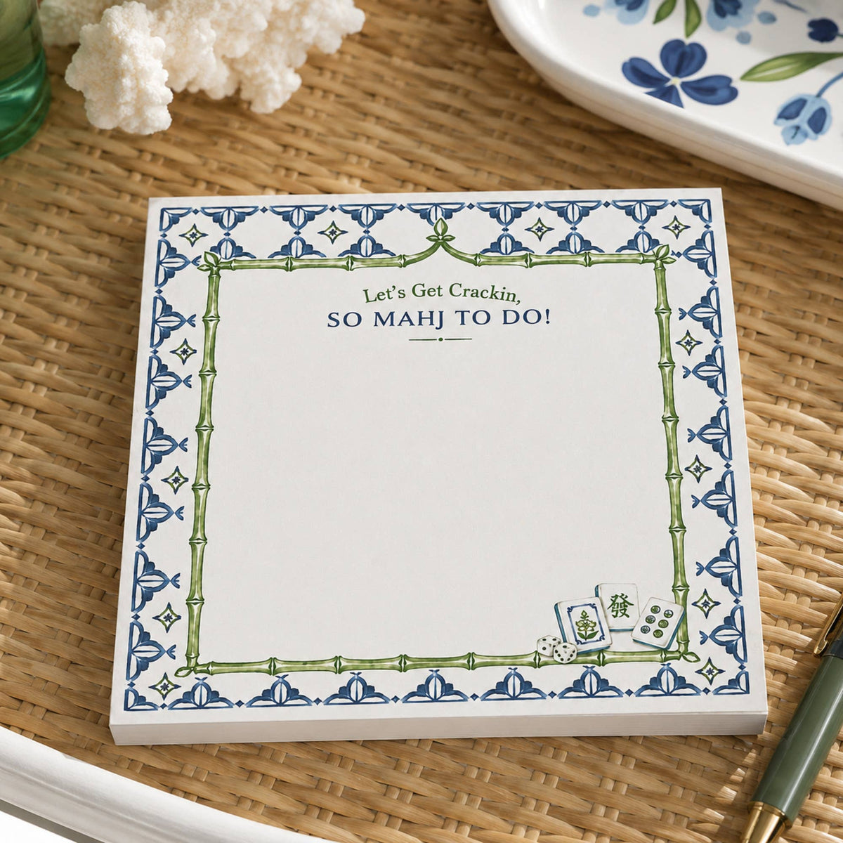 Acrylic Holder & Notepad - Mahj