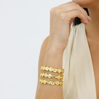 Elegant Three-Row Coin Cuff Bracelet - Fashion Accessory