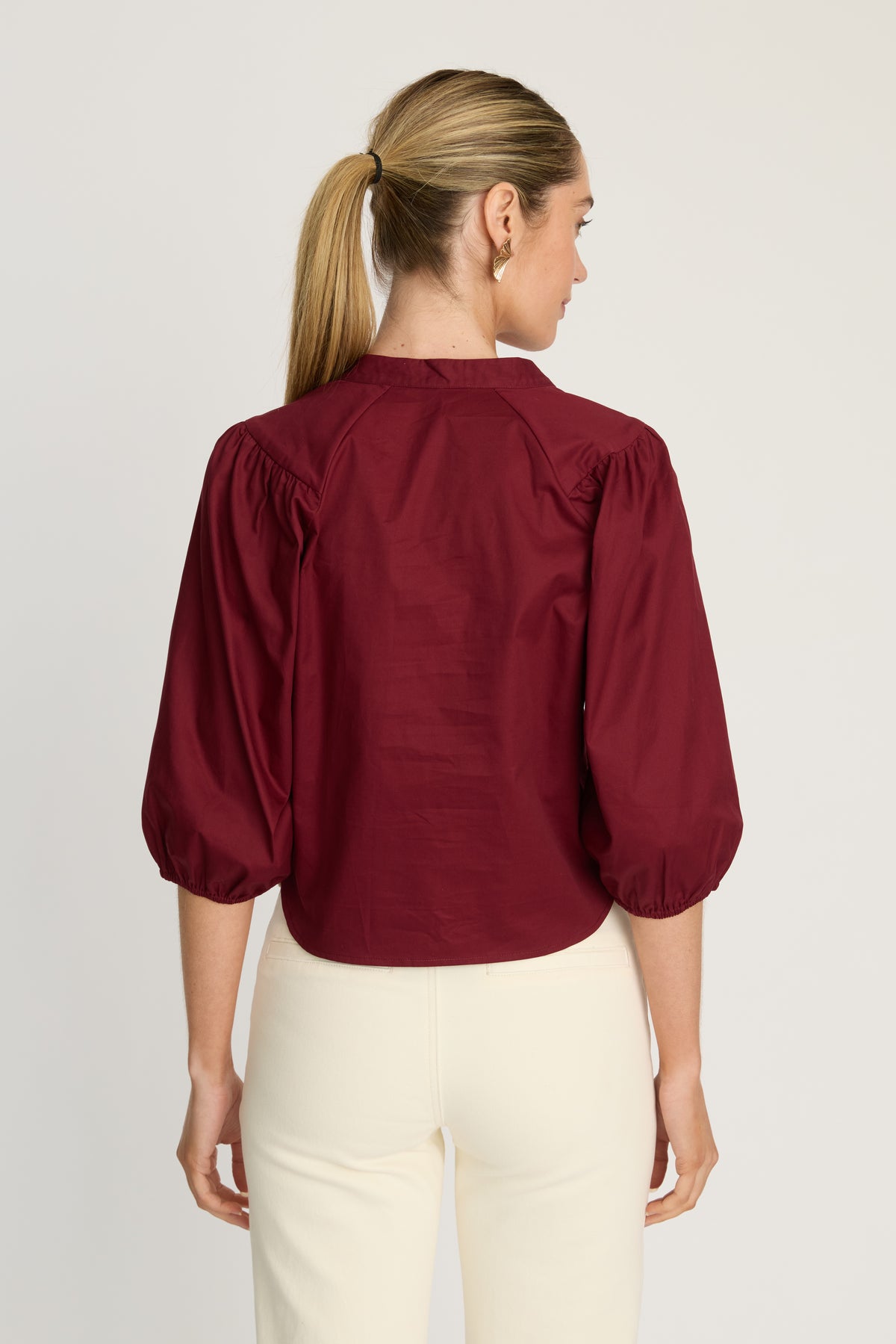 Elodie Top in Burgundy / Cream
