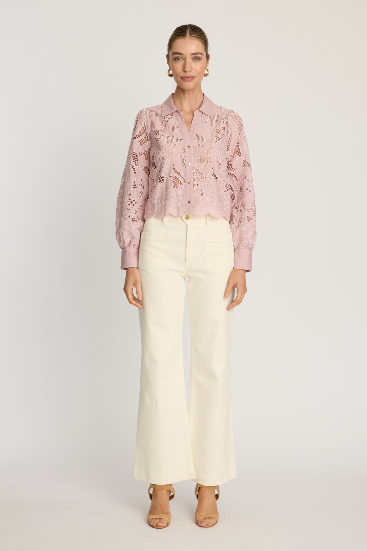 Jeslyn Top in Pink Lace