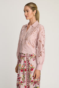 Jeslyn Top in Pink Lace